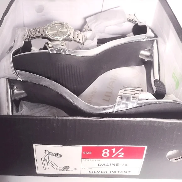 Liliana Silver Heels with Sleek Transparent Strap - Picture 5 of 9